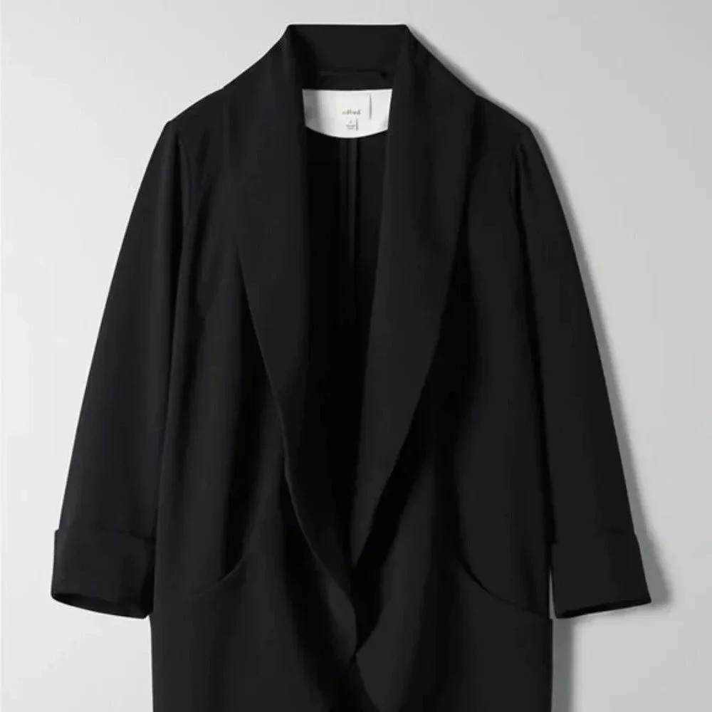 Wilfred Chevalier Jacket Relaxed Open-Front Blazer Black Women's Size 4 Office